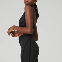 Ensemble de sport sans couture pour femme 2026 avec logo personnalisé : Soutien-gorge de sport et leggings froncés pour le yoga et l'entraînement