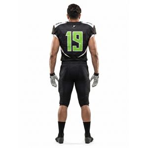 Jersey de Fútbol Americano Personalizado, Transpirable, de Malla Elástica Resistente, Uniforme para Equipo de Fútbol Escolar, Verde Neón y Negro - Product Image 2
