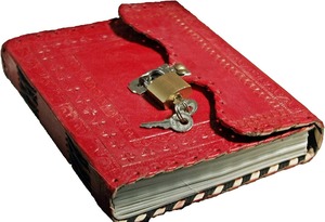 Grand carnet d'écriture fait main en cuir, journal vintage pour femmes et hommes avec serrure et clé, cadeau pour carnet de croquis artistique - Product Image 2