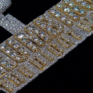 Customized Personal Rapper 3D Jewelry 925 <b>Silver</b> Two Tone <b>Pendant</b> Fully Iced Out Moissanite Letter <b>Initial</b> Hip Hop <b>Pendant</b> Men's - Product Image 2