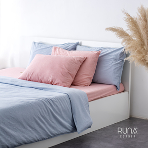 Runa OEM ODM Custom Size 100% Cotton Washed Sky Blue Minimalistic Eco-Friendly <b>Pillow</b> Cover Set Breathable Soft for Home Bedroom - Product Image 3