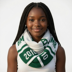 Greek Apparel Heritage Masonic Regalia Women Scarf Sorority Fraternity Green <b>White</b> <b>Acrylic</b> Knitted Long Scarf Adult Shawl - Product Image 3