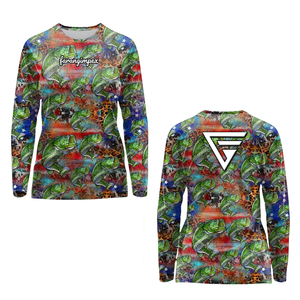 Camiseta de Pesca Personalizada para Mujer con Protección Solar UPF 50+, Manga Larga, Estampado de Camuflaje Rosa, Secado Rápido, Cuello Redondo - Product Image 5