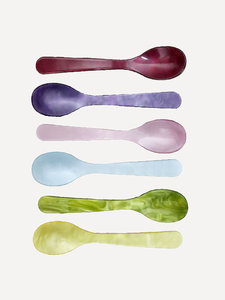 Cuillère de service moderne en résine multicolore, écologique, à long manche, pour thé, desserts, petit-déjeuner, sucre, mini sel, vaisselle de table - Product Image 2