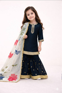 Ensemble Salwar Kameez pour filles, vêtements de fête pour enfants, haut lourd de créateur - Product Image 5