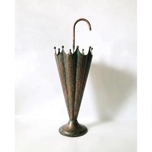 Vintage Moroccan Copper & Brass Metal Umbrella Stand Unique Umbrella Shaped Walking Stick Holder Rack For Home Decoration - Product Image 1