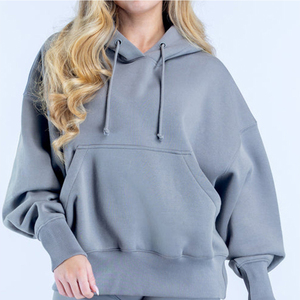 New Arrival Graphite 100% Cotton Women's Hoodie Ribbed Cuff & Hem Women's Hoodie High GSM Draw String Hoodies For Women's - Product Image 5