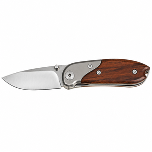 Cuchillos Plegables con Mango de Madera Color Nogal Oscuro, Hoja de Acero Inoxidable, Clip de Bolsillo y Agarre Ergonómico para Camping y Uso General - Product Image 4