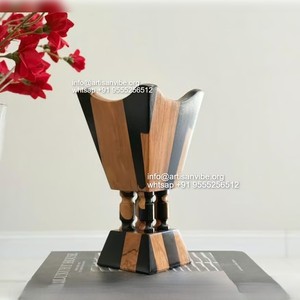 Quemador de madera Bakhoor hecho a mano de resina epoxi y madera roja soporte de incienso Mabkhara islámico para uso aromático especial de Ramadán - Product Image 6