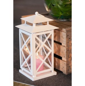 Farol Blanco Hueco de Estilo Europeo Vintage, Farol Vintage de la Mejor Calidad, Hecho a Mano, Creativo, Decorativo para el Hogar, Faroles Únicos para Velas - Product Image 1