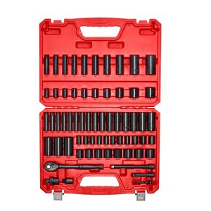 Set di chiavi a bussola a impatto da 64 pezzi con attacco da 3/8 pollici e bussole Torx per riparazioni (da 5/16 pollici a 1 pollice SAE 6-24mm metrico) - Product Image 5