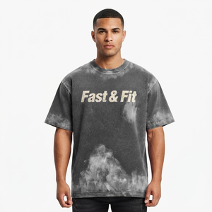 Wholesale 100% Cotton Regular Fit Acid Washed Logo T-<b>Shirt</b> <b>for</b> <b>Men</b> Custom Heavyweight Casual <b>Satin</b> Fabric Quick Dry - Product Image 1