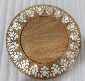 Bandeja de servicio de chocolate de madera moderna hecha a mano de calidad superior RFCrafts, pieza decorativa adorable para regalos de boda Ramadán Eid - Product Image 1