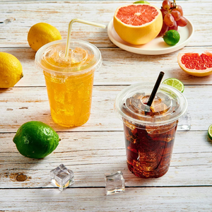 Vasos Desechables Biodegradables y Reciclables de PET de 12 oz con Tapas, a Prueba de Fugas y Aptos para Congelador, para Café Helado y Smoothies, Libres de BPA - Product Image 3