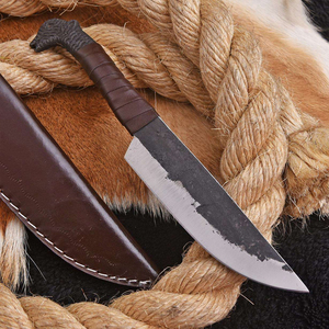 Funda de Cuero de Alta Calidad para Cuchillo Eagle, Hoja Recta de Acero al Carbono, DIY OEM/ODM para Uso en Exteriores, Diseño Cabeza de Cuervo Nórdico Grande - Product Image 6