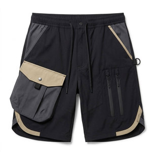 <b>Lightweight</b> Techwear <b>Shorts</b> For Men Multi Pocket <b>Cargo</b> Design With Zip Pockets Adjustable Waist Fit For Outdoor And Casual Wear - Product Image 1