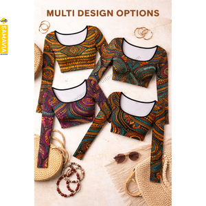 Élégant Ensemble Assorti Respirant et Léger, Imprimé Africain, Blouse Sans Manches et Pantalon Taille Haute Ample pour Femme - Product Image 4