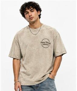 Camiseta de Algodón para Hombre, Talla Grande, con Estampado de Letras en la Parte Delantera, Estilo Casual, Manga Corta, Cuello Redondo, Tejido Jersey Vintage - Product Image 4
