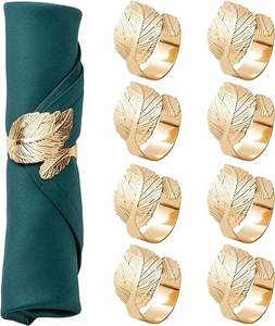 Ensemble d'anneaux de serviette en métal artistique pour table de dîner décorative, célébration de mariage, fête - Product Image 5