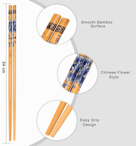 Baguettes réutilisables en bambou naturel, légères et faciles à saisir, style japonais, ustensiles de table pour sushis, nouilles, riz frit et cuisine asiatique - Product Image 4