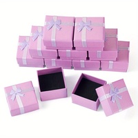 Kotak Kemasan Perhiasan Kertas Custom, Kotak Penyimpanan Cincin Kecil, Kotak Perhiasan, Kotak Hadiah untuk Anak Perempuan, Logo, Warna, Pita Murah