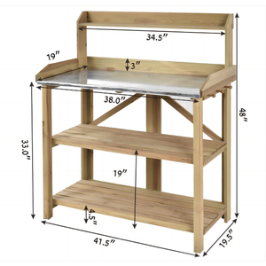Postazione di lavoro del banco della pianta di legno del giardino per lo stoccaggio e lo spazio di lavoro all'aperto - Product Image 4