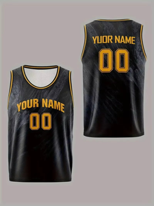 Maillots de basket OEM grande taille personnalisés par sublimation, respirants, séchage rapide, antibactériens, logo frontal, sans manches - Product Image 4