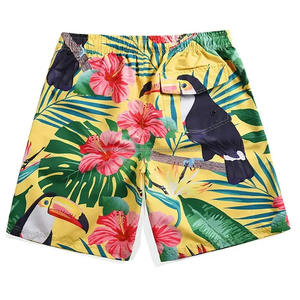 Summer High-Waist Fitness Beach Run Shorts Heavyweight Quick Dry Earth-Color Washed Decoration Cotton Printed High Street Style - Product Image 4