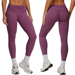Custom Logo Solid High-Waisted Yoga Pants Women Butt-Lifting Breathable Sweat-Wicking Four-Way Stretch Fitness Casual Activewear - Product Image 1