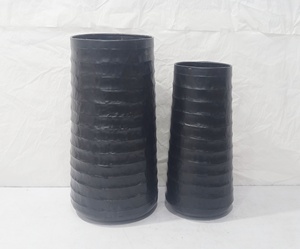 Tall Round Metal <b>Planter</b> Set Indoor Outdoor Decorative Flower Pots <b>Large</b> Garden Plant Containers Rustic Finish Home Decor - Product Image 3