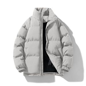 Veste matelassée homme automne-hiver en laine écologique, rembourrée en coton, épaisse et chaude, col montant, coupe ajustée, style rétro, coupe-vent - Product Image 3