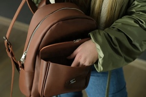 Vintage Handmade Genuine Buffalo Leather <b>Backpack</b> <b>for</b> <b>Women</b> Brown <b>for</b> Travel and School College <b>Laptop</b> <b>Backpack</b> Bag - Product Image 4