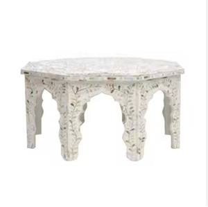 Table de chevet artisanale en os incrusté pour la décoration de Noël, designs personnalisés, style antique, incrustation MOP et os - Product Image 1