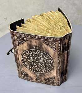 Dragon Embossed Leather Journal with Antique <b>Lock</b> | Handmade Fantasy <b>Diary</b> Deckle Edge Paper Vintage Grimoire Notebook - Product Image 5