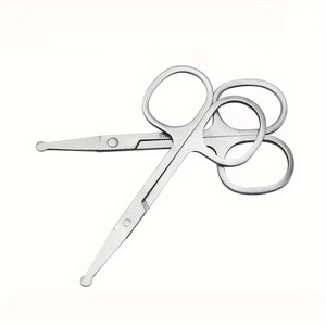 Ciseaux de précision en acier inoxydable pour barbe et poils du visage, pointe arrondie sûre, idéal pour hommes et femmes, réutilisable, pointe arrondie de sécurité pour les oreilles - Product Image 2