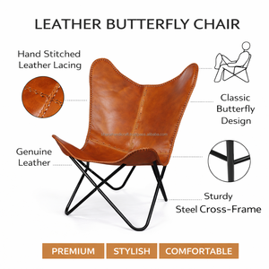 Fauteuil papillon classique conçu avec une base en métal robuste et un siège confortable pour les espaces domestiques contemporains - Product Image 2