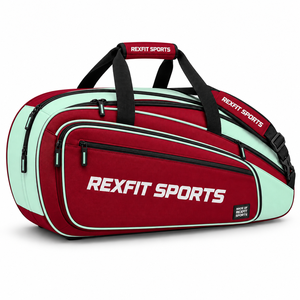 Bolsa de Tenis REXFIT SPORTS Naranja y Morada con Bolsillos con Cremallera, Correa para el Hombro, Amplio Espacio de Almacenamiento para Equipo de Tenis, Personalizable - Product Image 2