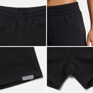 Shorts en molleton de coton de haute qualité pour femmes, taille haute, poches latérales, cordon de serrage, taille élastique, coupe décontractée, vêtements de détente, prix bas - Product Image 6