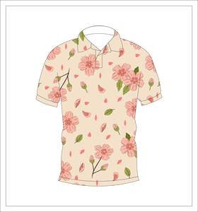 เสื้อโปโลผู้ชายสีเบจพิมพ์ลายดอกไม้สีชมพูแขนสั้นเสื้อแฟชั่นฤดูร้อนลำลอง - Product Image 4