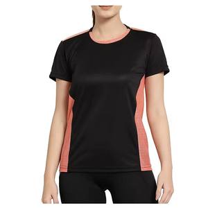 T-shirts de sport pour femmes, 100 % polyester, manches courtes, imprimés sur mesure, design perforé, tissu en maille élasthanne, été – Vente directe usine - Product Image 1