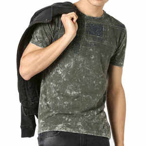 Custom Men's Acid Wash Vintage Cotton T-Shirt Retro <b>Distressed</b> Streetwear Oversized Blank Short Sleeve Mineral Wash Tee <b>Tops</b> - Product Image 2