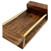Brûleur d'encens rond traditionnel en laiton, base en bois faite à la main, design en dôme perforé, naturel, toutes saisons, pour une utilisation sur table en intérieur