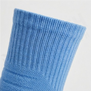 Light Blue Crew <b>Socks</b> Solid Color Knitted Cotton Breathable Casual Daily Wear for Adults Summer Style - Product Image 4