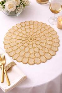 Stylish Handmade Embroidered Beaded <b>Placemat</b> <b>for</b> Modern Dining <b>Table</b> Decoration Wedding Banquet and Premium Home Decor - Product Image 3