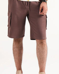 Pantalones Cortos Cargo Texturizados para Hombre, de Algodón y Poliéster, Tejido Piqué, Casuales de Verano, Cintura Elástica con Cordón, Bolsillos, Logotipo Personalizado OEM - Product Image 4