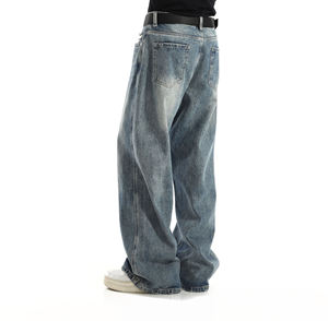 Pantalones Cargo de Mezclilla de Algodón con Lavado Ácido, Estilo Streetwear, de Alta Calidad OEM, con Múltiples Bolsillos, Corte Holgado y Recto para Hombre - Product Image 5