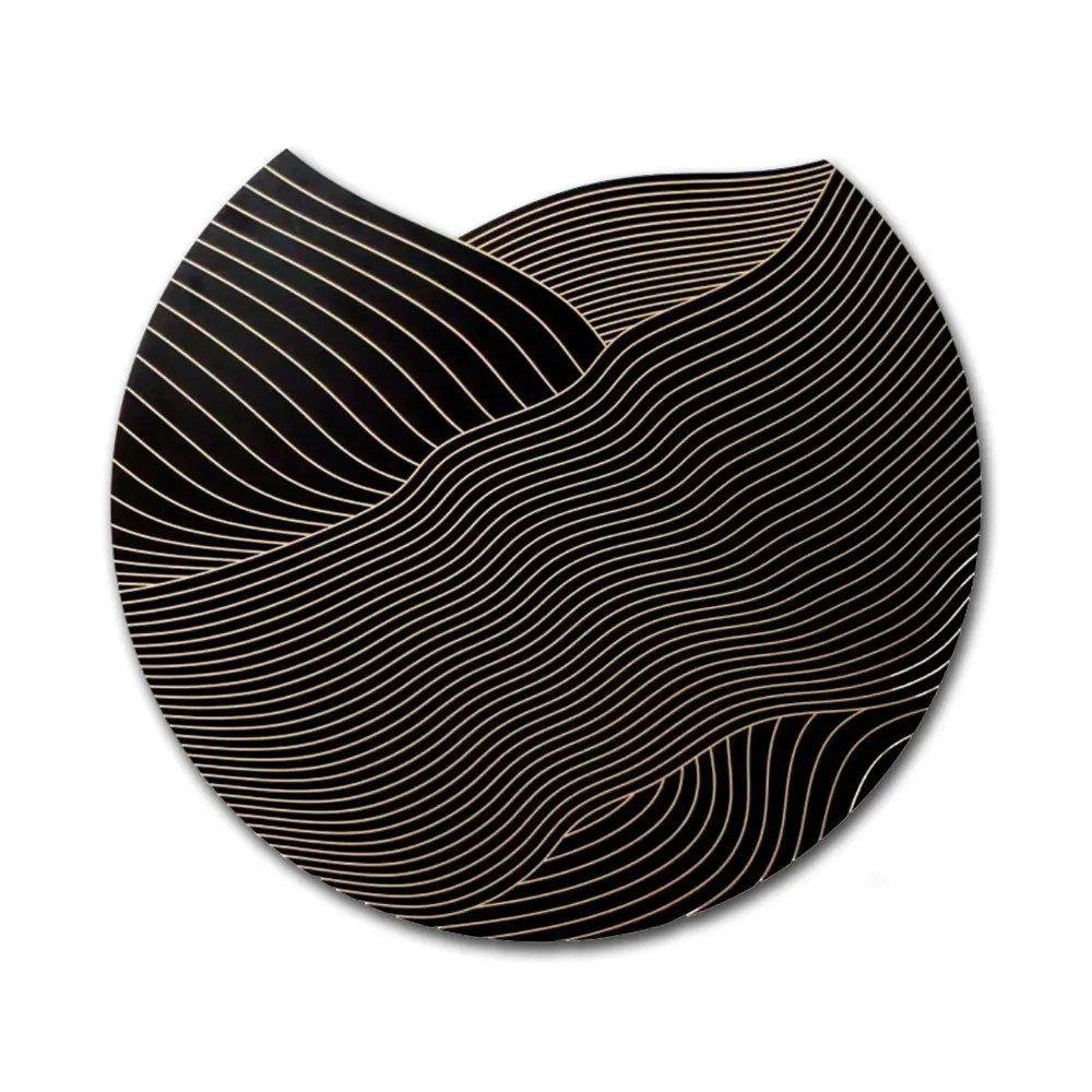 도매 현대 빛 럭셔리 3D 조각 블랙 골드 라운드 베란다 장식 그림 간단한 거실 3D 벽화
