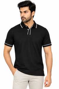 Camisas de Golf Verdes Sólidas para Hombre, Impresión Digital, Manga Corta, Cuello con Ribete Blanco en Contraste, Secado Rápido, Algodón - Product Image 3