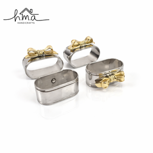 Handcrafted Brass Hammered Napkin Ring Elegant Table Setting Holder Decorative Dining Napkin Accessory for <b>Wedding</b> and Home Deco - Product Image 4