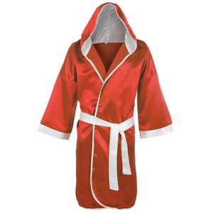 Robe de boxe professionnelle à capuche, longue robe de boxe en satin, logo personnalisé, vêtements de sport pour les événements de soirées de combat - Product Image 5